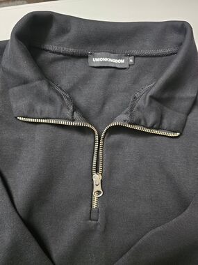 UNIONKINGDOM Black Half-Zip Pullover Jacket For Man